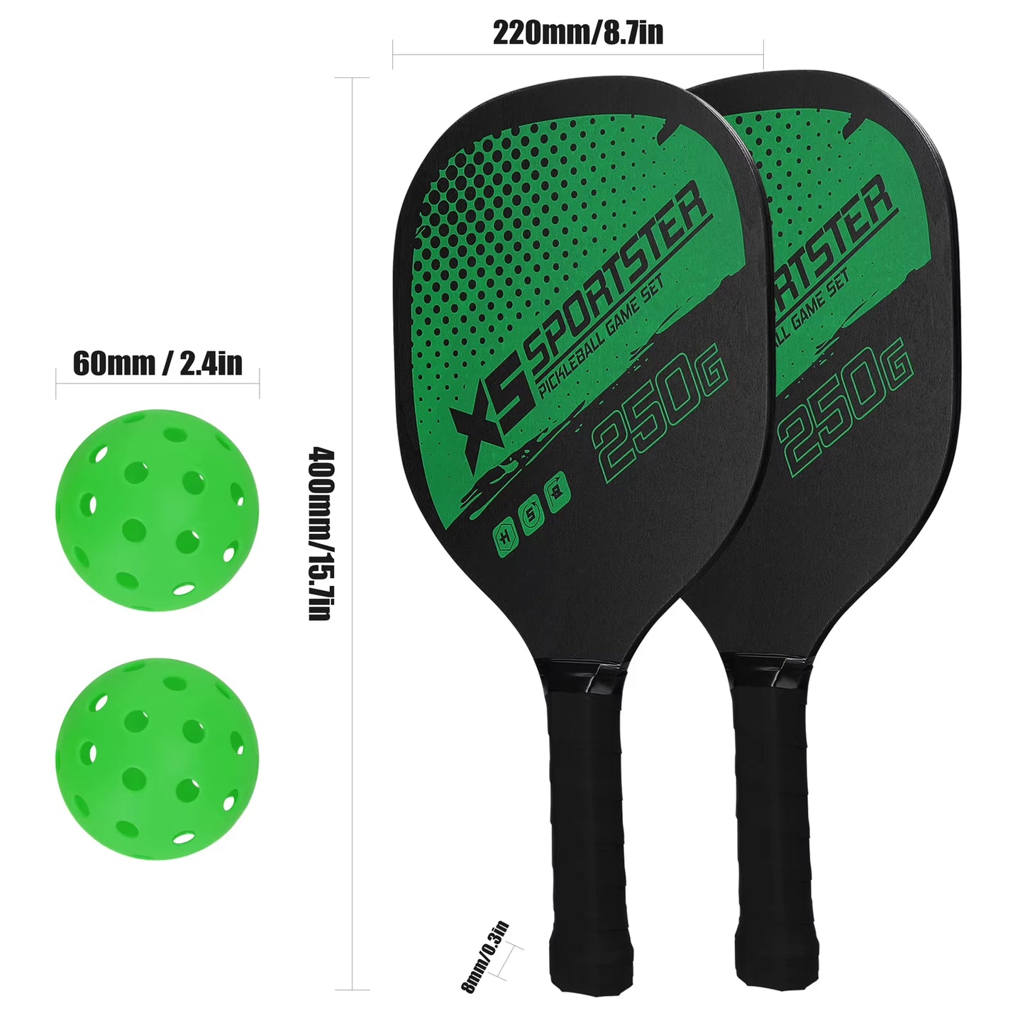 Pickleball Rackets Set 